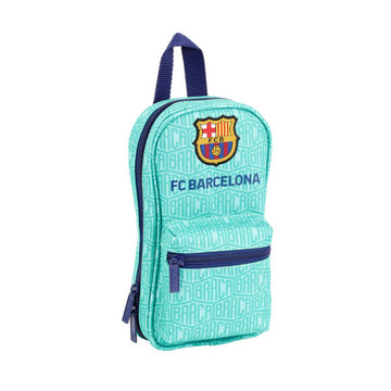 Backpack Pencil Case F.C. Barcelona Turquoise 12 x 23 x 5 cm (33 Pieces)