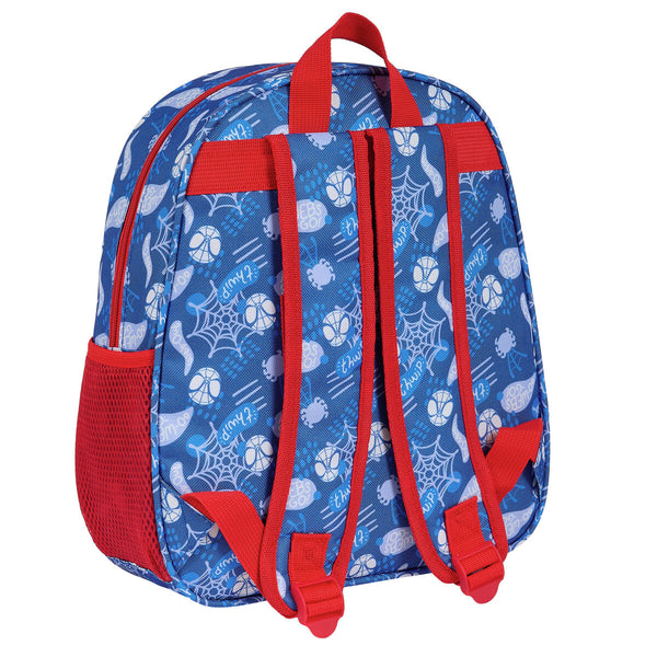 3D School Bag Spider-Man Red Navy Blue 27 x 33 x 10 cm