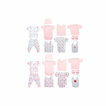 Set of clothes DKD Home Decor White Pink (2 Units) Cotton 0-6 Months