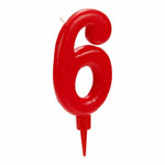 Candle Birthday Number 6 Red (12 Units)