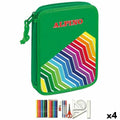 Double Pencil Case Alpino Green Multicolour (32 Pieces) (4 Units)