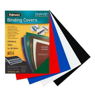 Protective cover Fellowes 5135701 Black Cardboard Imitation Leather A4 (50 Units)