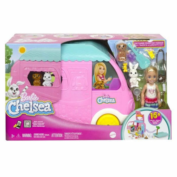 Baby doll Barbie Chelsea motorhome barbie car box