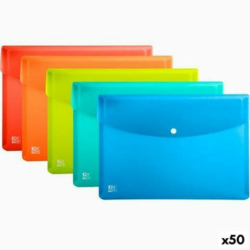 Document Folder Oxford Urban Multicolour A5 polypropylene Clasp 5 Pieces (50 Units)