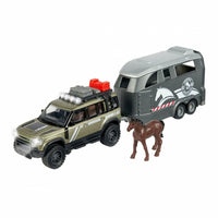 Playset Majorette Land Rover + Remorque cheval