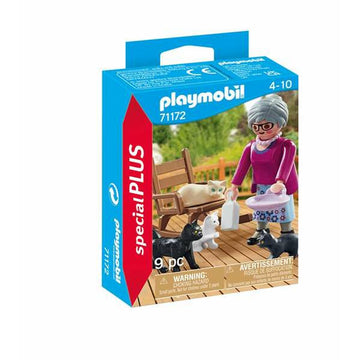 Playset Playmobil Special Plus: Grandmother with Cats 71172 9 Pieces