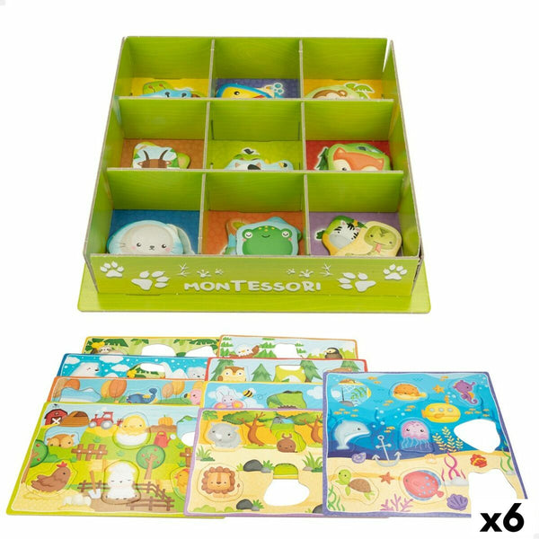 Educational Game Lisciani 26 x 6 x 26 cm animals Montessori method 67 Pieces 6 Units