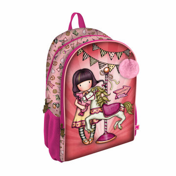 School Bag Gorjuss Carousel Salmon 31.5 x 40 x 22.5 cm