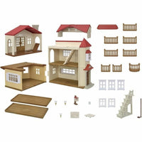 Playset Sylvanian Families Red Roof Country Home Doll's House Rabbit