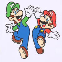 Child's Short Sleeve T-Shirt Super Mario Mario and Luigi White