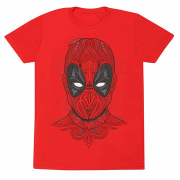 Short Sleeve T-Shirt Deadpool Tattoo Style Red Unisex