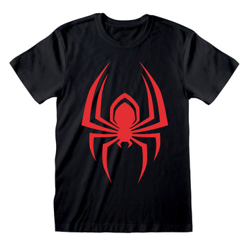 Short Sleeve T-Shirt Spider-Man Hanging Spider Black Unisex