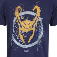 Short Sleeve T-Shirt Marvel Splatter Logo Blue Unisex