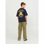 Child's Short Sleeve T-Shirt Jack & Jones Jorcole Back Print Navy Blue