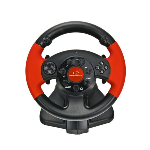 Racing Steering Wheel Esperanza EG103 Pedals Black Red PC PlayStation 3 PlayStation 2