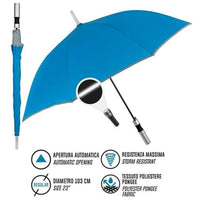 Umbrella Perletti 23" With trim Reflective Blue Polyester 103 cm