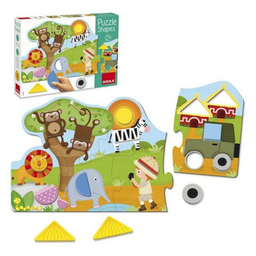 Child's Wooden Puzzle Goula Goula Safari Wood (19 pcs)