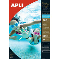 Glossy Photo Paper Apli Photobright Inkjet A4 100 Sheets 20 Sheets