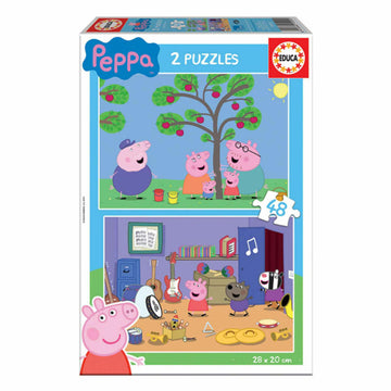 2-Puzzle Set   Peppa Pig Cosy corner         28 x 20 cm 48 Pieces