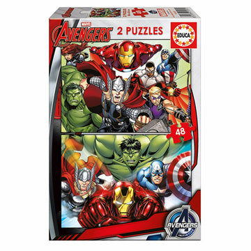 2-Puzzle Set   The Avengers Super Heroes         48 Pieces 28 x 20 cm