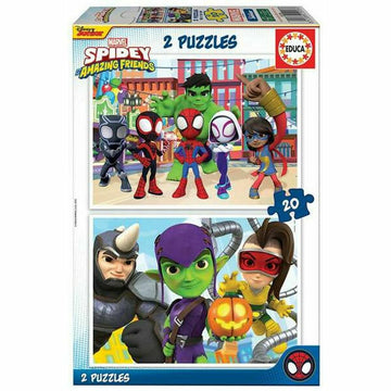 2-Puzzle Set   Spidey Team up         20 Pieces 28 x 20 cm