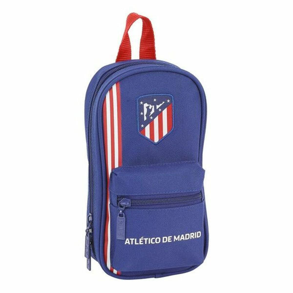 Backpack Pencil Case Atlético Madrid In blue Navy Blue 12 x 23 x 5 cm (33 Pieces)