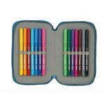 Double Pencil Case BlackFit8 M854 Blue 12.5 x 19.5 x 4 cm (28 Pieces)