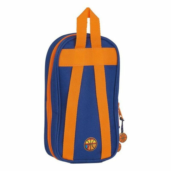 Backpack Pencil Case Valencia Basket M747 Blue Orange 12 x 23 x 5 cm (33 Pieces)