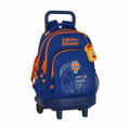 School Rucksack with Wheels Compact Valencia Basket M918 Blue Orange (33 x 45 x 22 cm)