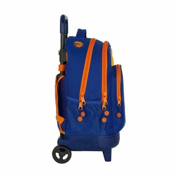 School Rucksack with Wheels Compact Valencia Basket M918 Blue Orange (33 x 45 x 22 cm)