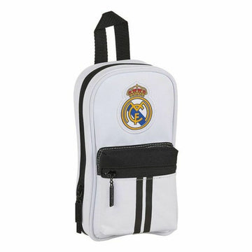 Backpack Pencil Case Real Madrid C.F. 20/21 White Black 12 x 23 x 5 cm