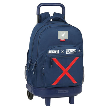 School Rucksack with Wheels Munich Spike Navy Blue