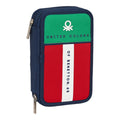 Double Pencil Case Benetton United Red White Green Navy Blue (12.5 x 19.5 x 4 cm) (28 pcs)