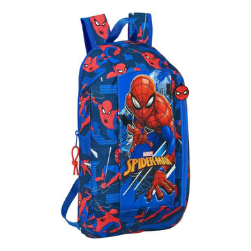 Casual Backpack Spider-Man Great power Blue Red 22 x 39 x 10 cm