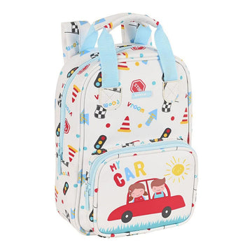 School Bag Safta My car White Multicolour 20 x 28 x 8 cm