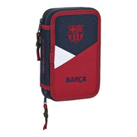 Double Pencil Case F.C. Barcelona Corporativa Blue Maroon 12.5 x 19.5 x 4 cm (28 Pieces)