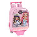 School Rucksack with Wheels Na!Na!Na! Surprise Sparkles Pink (22 x 28 x 10 cm)