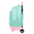 School Rucksack with Wheels Glow Lab Pepa Green 33 X 45 X 22 cm