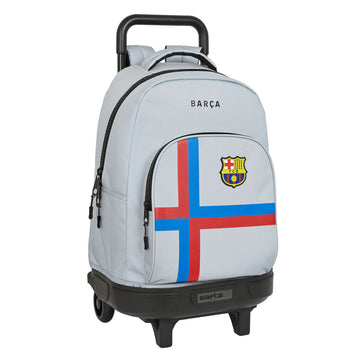 School Rucksack with Wheels F.C. Barcelona Grey (33 x 45 x 22 cm)