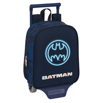 School Rucksack with Wheels Batman Legendary Navy Blue 22 x 27 x 10 cm