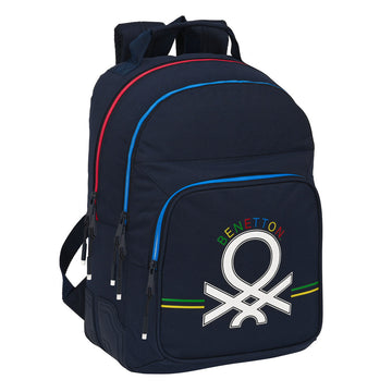 School Bag Benetton Sixties Navy Blue 32 x 42 x 15 cm