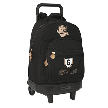 School Rucksack with Wheels Harry Potter Bravery Black 33 X 45 X 22 cm