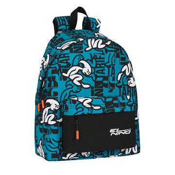 School Bag El Niño Ocean Black Blue (33 x 42 x 15 cm)