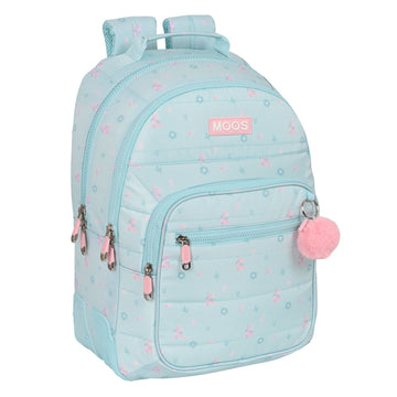 School Bag Moos Garden Turquoise 32 x 42 x 15 cm