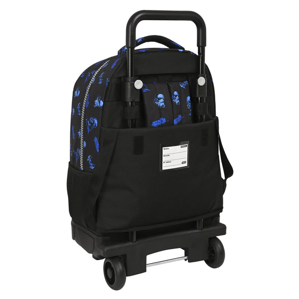 School Rucksack with Wheels Star Wars Digital escape Black 33 X 45 X 22 cm