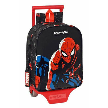School Rucksack with Wheels Spider-Man Hero Black 22 x 27 x 10 cm