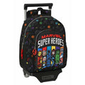 School Rucksack with Wheels The Avengers Super heroes Black 27 x 33 x 10 cm