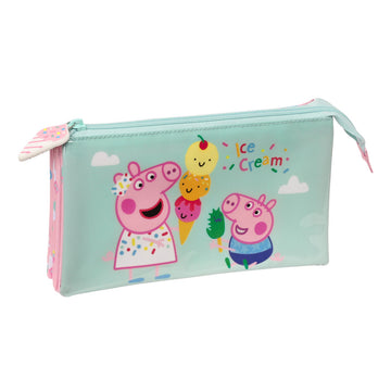 Double Carry-all Peppa Pig Ice cream Pink Mint 22 x 12 x 3 cm