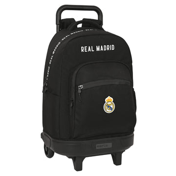 School Rucksack with Wheels Real Madrid C.F. 33 x 45 x 22 cm Black