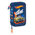 School Case with Accessories Hot Wheels Speed club Orange Navy Blue 12.5 x 19.5 x 4 cm (28 Pieces)